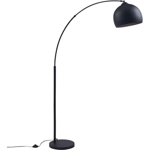 daisy lampadaire arc - réflecteur métal noir - l 30 x p 110 x h 170
