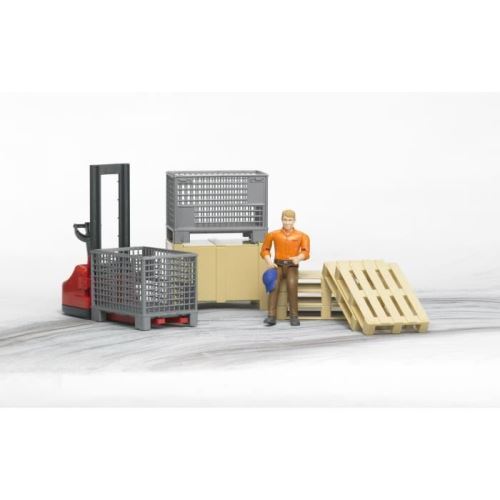 BRUDER - Set de logistique Bworld avec figurine - 20 cm
