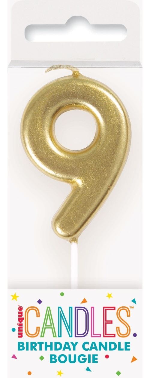 Haza Original bougie de chapitre '9' or 6 cm