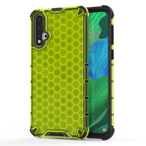 Coque en TPU + Silicone hybride antichoc à motif nid d'abeille vert pour votre Huawei Nova 5/Nova 5 Pro