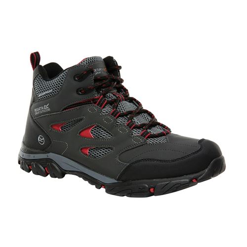 Regatta - Chaussures montantes de randonnée HOLCOMBE - Homme (45 FR) (Gris foncé/rouge) - UTRG3660