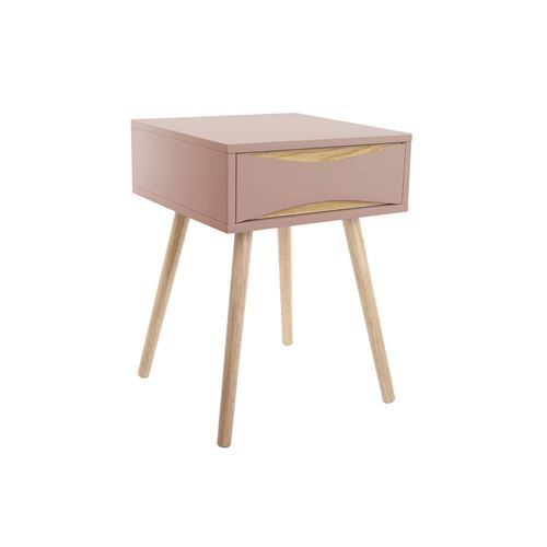 Table de chevet scandinave Buoyant - L. 40 x H. 55 cm - Rose