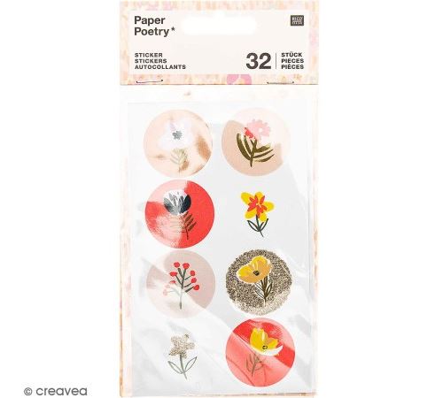 Stickers - Nature - Rose - 32 pcs