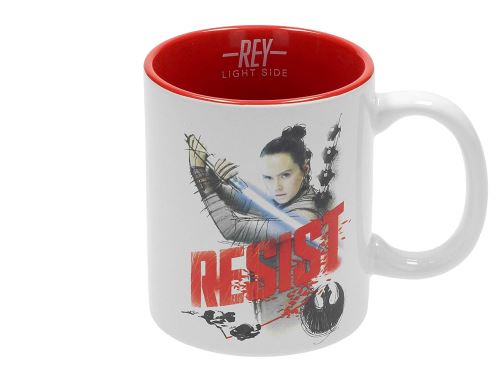 Sd Toys - Mug Star Wars Les Derniers Jedi - Rey Resist Blanc Et Rouge - 8435450200632