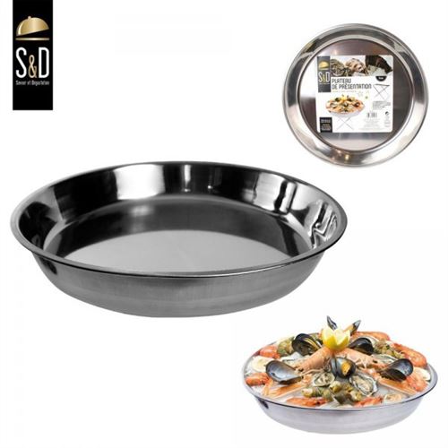 Plateau de présentation en inox 36 cm