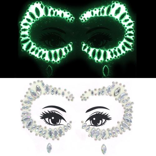 Sticker Autocollant pour visage Lumineux Halloween - Vert #3