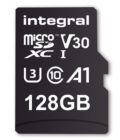 Integral UltimaPro - Carte mémoire flash (adaptateur microSDXC vers SD inclus(e)) - 128 Go - A1 / Video Class V30 / UHS Class 3 / Class10 - microSDXC UHS-I