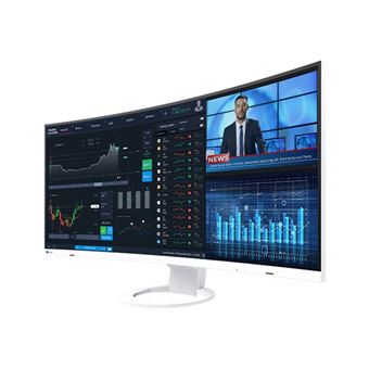 EIZO FlexScan EV3895-WT - Avec FlexStand - écran LED - incurvé - 37.5" - 3840 x 1600 UWQHD+ @ 61 Hz - IPS - 300 cd/m² - 1000:1 - 5 ms - 2xHDMI, DisplayPort, USB-C - haut-parleurs - blanc