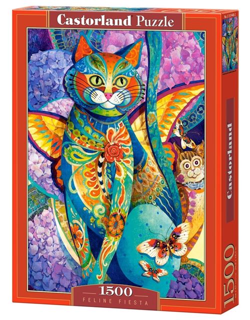 Puzzle 1500 Pièces : David Galchutt: Feline Fiesta, Castorland