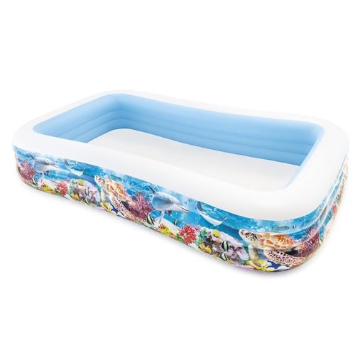 Piscine rectangulaire familiale gonflable décor poissons Intex
