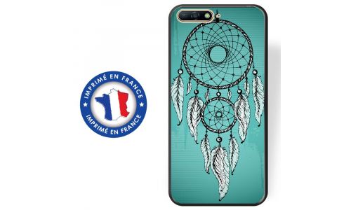 Coque souple pour Huawei Y6 (2018) avec impression Motifs attrape rêve sur fond bleu