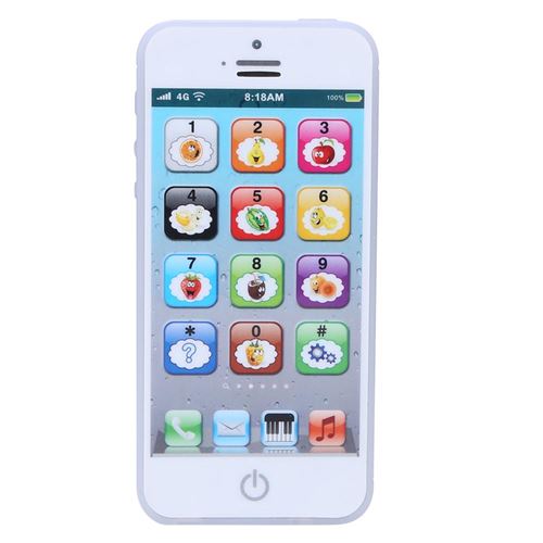Téléphone simulé pour enfant éducatif jouet pour apprentissage Blanc