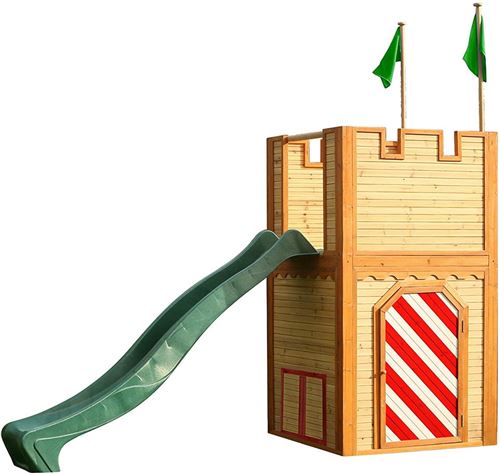 Axi ARTHUR Aire de jeux en cèdre vernis naturel, toboggan Vert