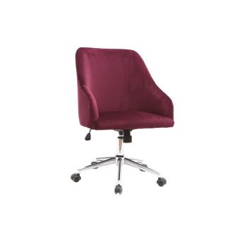 Fauteuil De Bureau Velours Bordeaux Scarlett Achat Prix Fnac