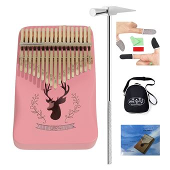 TREELF Kalimba 21 Touches Arc-en-Ciel Chat Mignon - Piano à Pouces Transparent Avec Étui