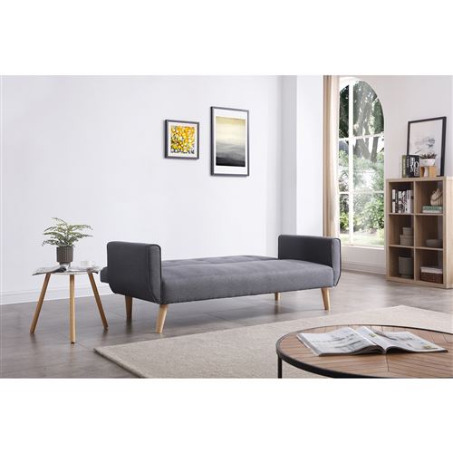 Berlin Gris Canapé Scandinave Convertible 3 Places Gris