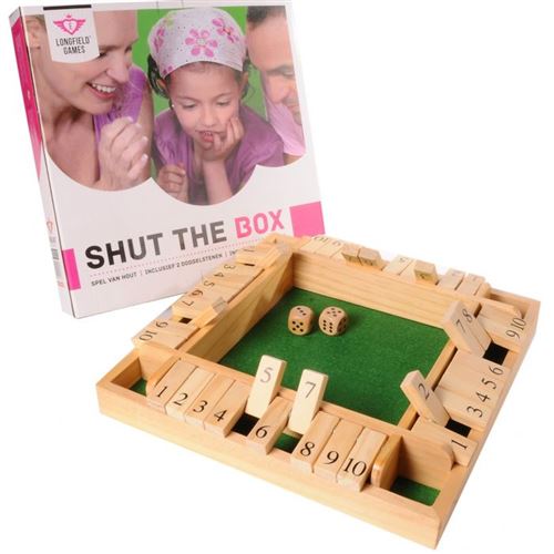 mellystore Shut The Box Jeu de Dés en Bois pour 2 à 4 Joueurs Jeux de