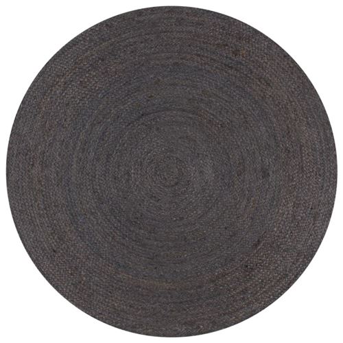 Vidaxl Gris Foncé Tapis Fait À La Main Jute Rond 120 Cm - Image 1