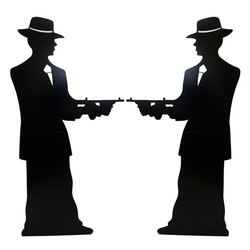 Figurine en carton silhouette Gangster (double pack) 185 cm