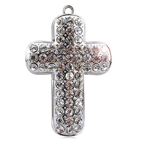 818-TEch No27300030064 Hi-Speed 2.0 clé USB 64Go Croix crucifix diamant argent