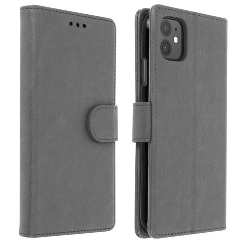 Étui pour iPhone 11 Protection Intégrale Porte-cartes Fonction Support gris