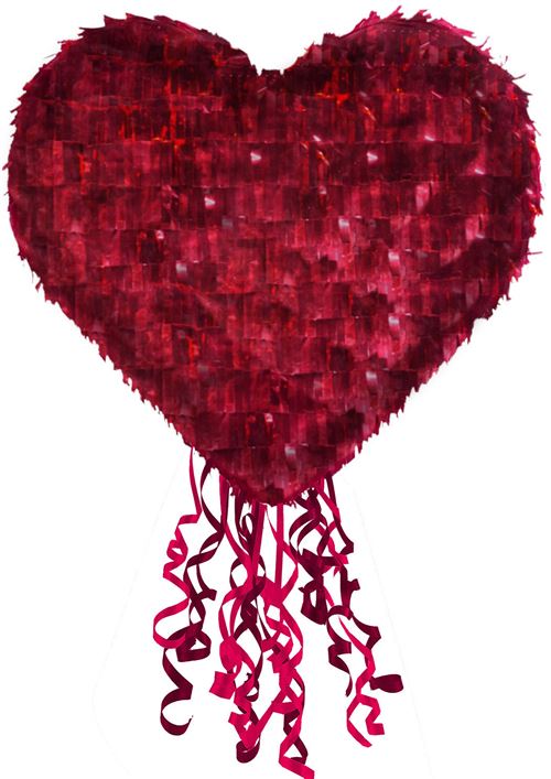 Amscan piñata en forme de coeur 40 x 40 cm carton / papier aluminium rouge