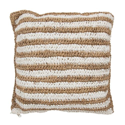 Non Communiqué Beige Coussin Déco Rayure "Bali" 45X45cm Naturel