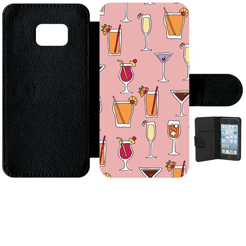 Etui À Rabat Samsung Galaxy S6 Edge Cocktails Font Rose