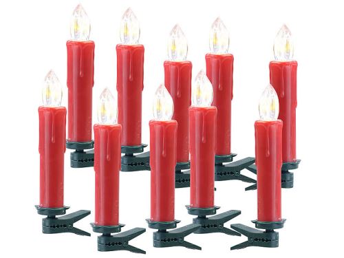 Pack de 10 bougies à LED sans fil suplémentaires - Rouge