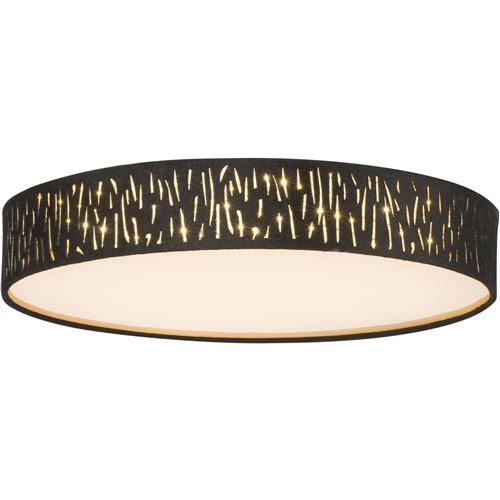 Plafonnier rond à LED design velours Tuxon - Diam 40 cm - Noir