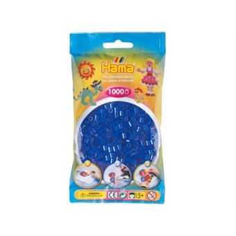 Sachet 1000 perles Hama - MIDI - 20773 - bleu transparent - Perles à