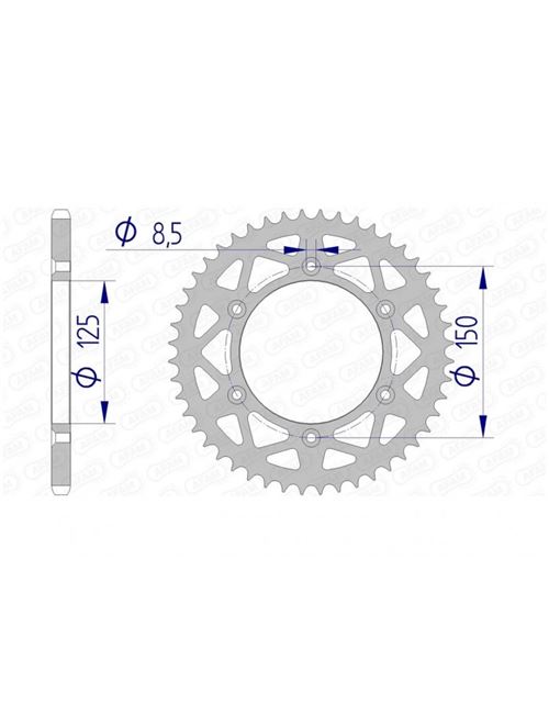 Couronne AFAM 49 dents alu ultra-light pas 520 type 72304N
