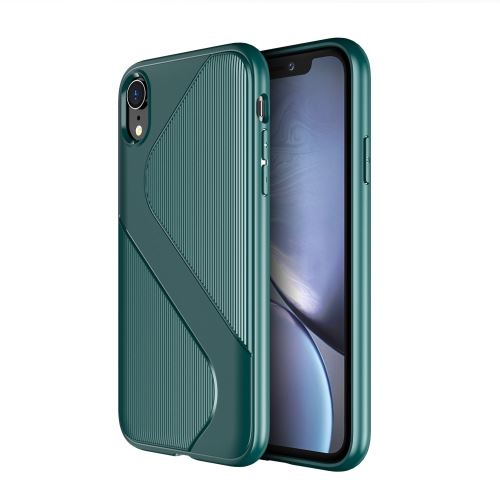 Coque en TPU anti-chute en forme de s vert pour votre Apple iPhone XR 6.1 pouces