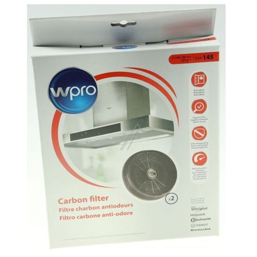 Filtre a charbon rond type 145 x2 pour hotte indesit - h868647