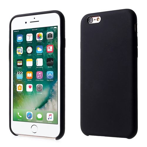 Coque en silicone soyeux solide noir pour votre Apple iPhone 6s/6 4.7 inch