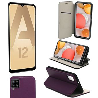 Housse violette pour Samsung Galaxy A12 4G / M12 4G Protection Portefeuille à Rabat avec Porte Cartes et coque interne XEPTIO - 1