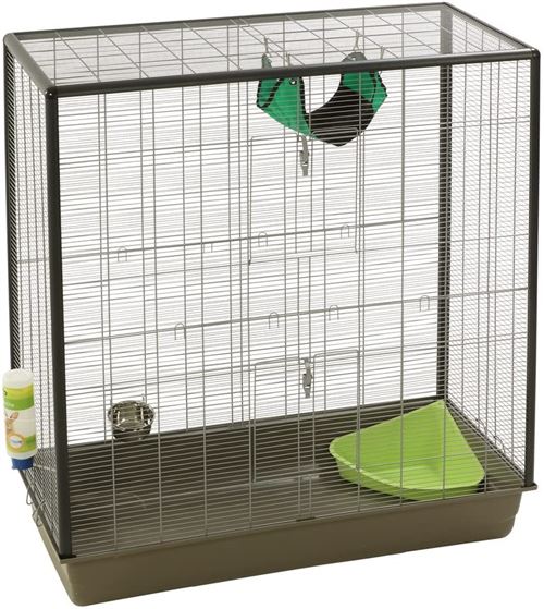Comparer les prix de Dehner Ratatouille Cage pour rongeurs env. 116 x 100 x 50 cm Gris/Marron Coque arrière en Plastique/métal