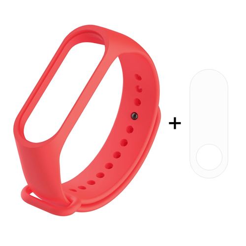 Bracelet en TPU sangle de bande réglable montre douce pleine couverture rouge pour votre Xiaomi Mi Band 3