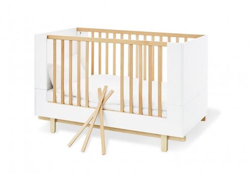Pinolino Chambre de bébé Boks 3 pièces lit de bébé évolutif commode à langer armoire grande