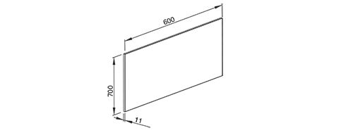 ROBLIN cr&eacute;dence 600x700 mm - INOX - 6406128 