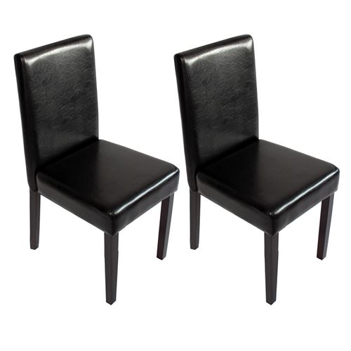 Generique Noir Lot De 2 Chaises De Séjour Littau Simili-Cuir, Pieds Foncés - Image 3