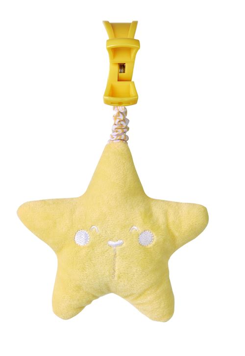 Saro figurine suspendue avec son étoile 21 cm polyester jaune