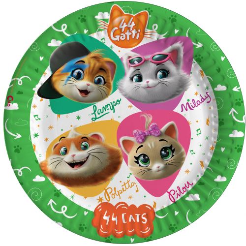 44 Cats cartons de fête junior 23 cm carton vert 8 pièces