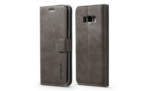 Etui type portefeuille pour Galaxy-S8+ coloris gris gamme LC.IMEEKE