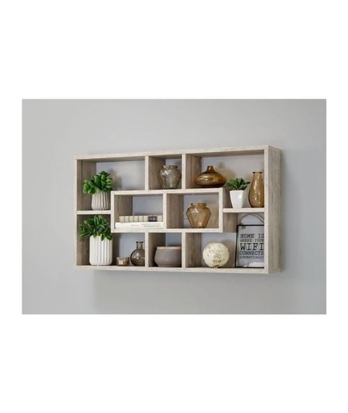 LASSE Etagere murale - 85 x 47,5 x 16 cm - Chene Sable