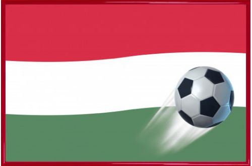 Poster Encadré: Football - Drapeau De L'Hongrie (61x91 cm), Cadre Plastique, Rouge