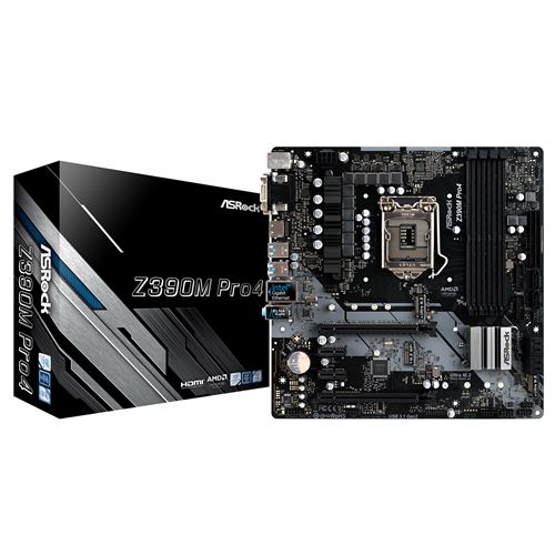 asrock carte mere asrock z390 m pro 4, intel z390 - sockel 1151 noir
