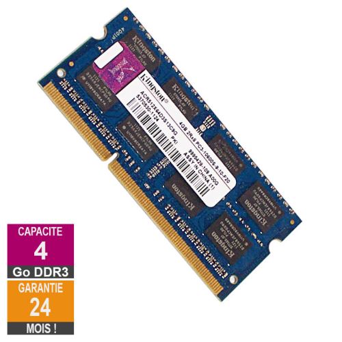 Barrette Mémoire 4Go Ram Ddr3 Kingston Acr512X64D3S13C9G So-Dimm Pc3-10600 1333Mhz 2Rx8
