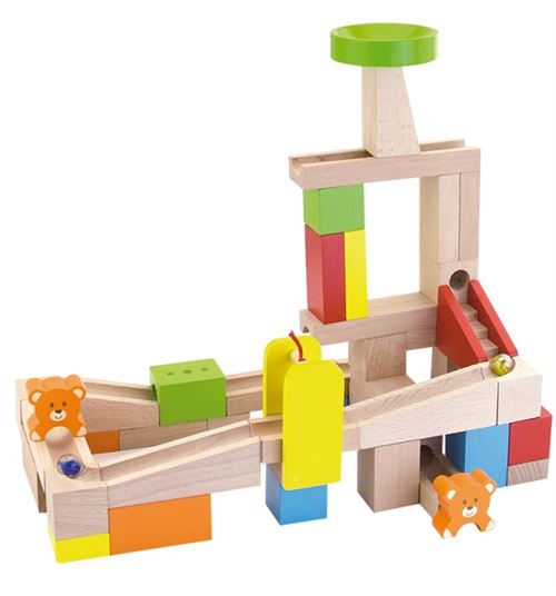 Viga Toys kit de construction piste à billes 49 pièces
