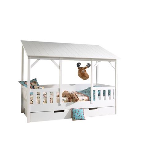 Paris Prix - Pack - Lit Cabane Enfant & Tiroir housebed Iii Blanc